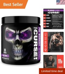 The Curse! Pre Workout Powder – 50 Servings, Dark Grape – Energy & Focus Booster