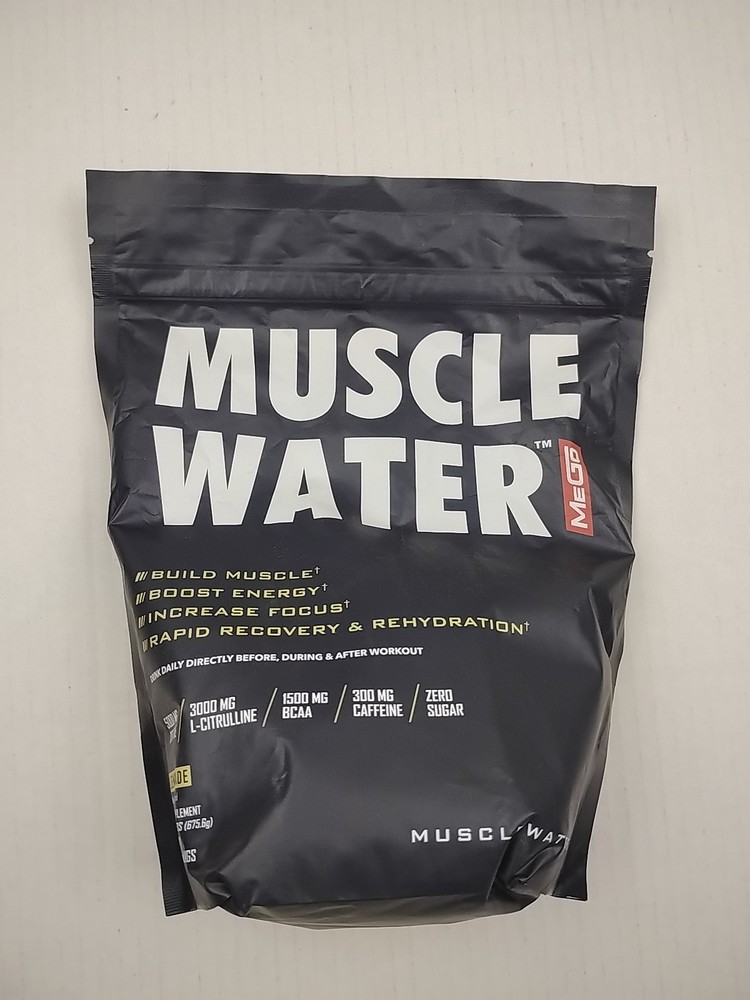 MUSCLE WATER Pre Workout Powder Muscle Pump Energy 20 Supplements EXP 12/2026