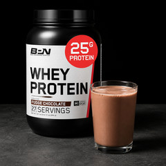 Whey Protein Casein Blend Fudge Chocolate 25g 27 Serv BPN NSF Certified New