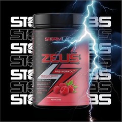 Storm Labs Zeus Pre Workout Supplement (30 Servings) Red Raspberry -Pump/Focus