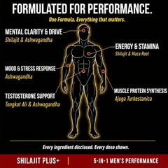 Highest Potency Black Shilajit for Men -80% Fulvic Acid – Natural Test Booster