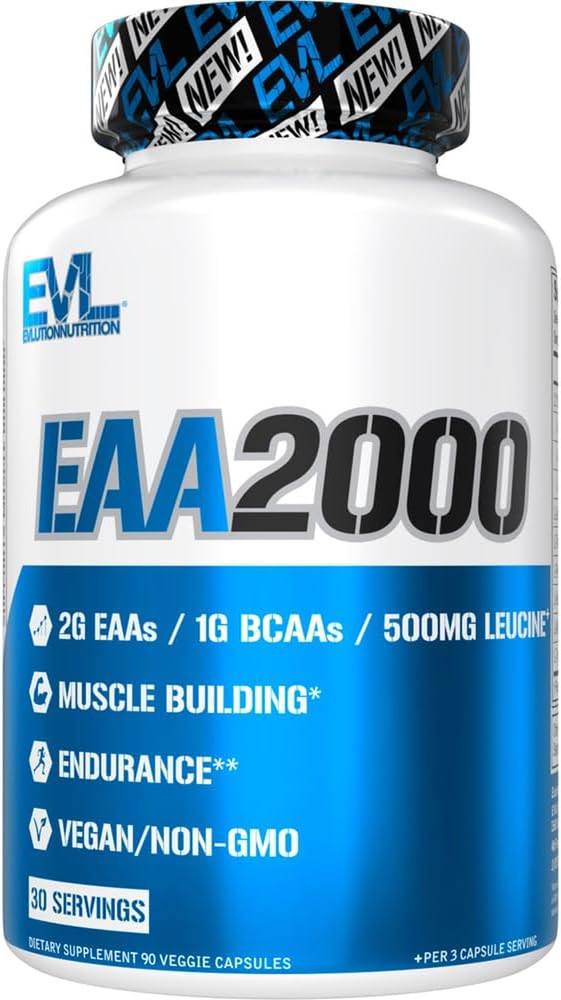 Nutrition EAA2000 – Pre & Post Workout Capsules – Muscle Building + Recovery Sup