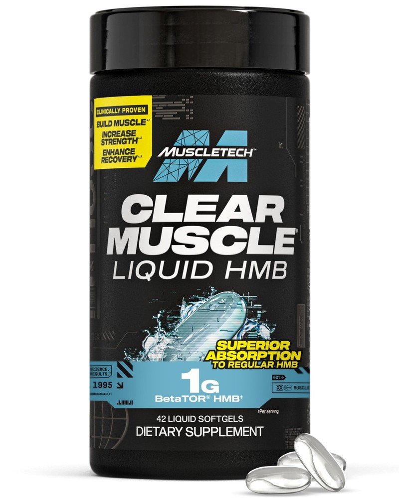 Muscletech HMB Supplements 1000mg, Clear Muscle (42 Liquid Softgels) – Highest G