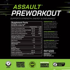 MusclePharm Assault Energy & Strength Pre Workout – 30 Servings, Sour Peach Ring