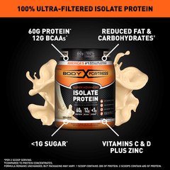 2 pack Body Fortress Super Advanced 100% Ultra-filtered Isolate Protein Vanilla