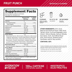 Optimum Nutrition Amino Energy Powder plus Focus, BCAA, Electrolytes, FruitPunch