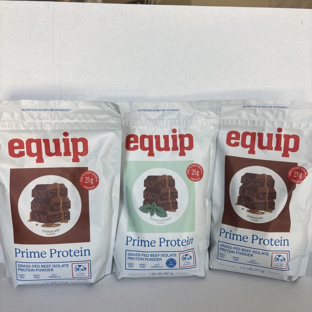 Equip Prime Protein Grass-Fed Beef Isolate Chocolate Mint 1.96 Lbs exp 2028 lot