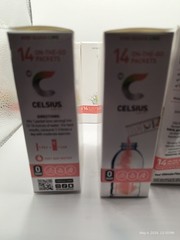 CELSIUS On-the-Go Drink Mix Powder Packets Kiwi Guava Lime 14 CT Ea Pack Of 4