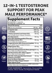 Potenciador natural de testosterona para hombres USA Made 60 Count (Pack of 1)