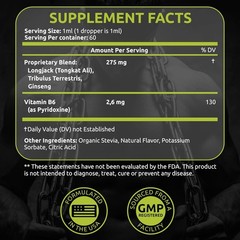 Ultra6 Nutrition Testosterone Booster Liquid Men Women Endurance Fast Absorption