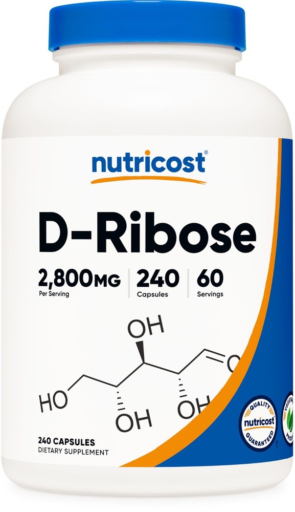 Nutricost D-Ribose 2800mg, 240 Capsules – Vegetarian Caps, Non-GMO, Gluten Free