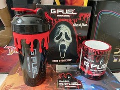 GFUEL Scream Stab Stimulant Ghost Face Collector’s Box Plastic Shaker Tub G FUEL