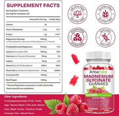 Artoa Magnesium Glycinate Gummies with L-Threonate ~ 120 Count ~ 60 Servings!
