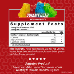 L-CARNITINE LS3 3000 Fat Loss – Metabolism Activator – Gummy Bear (32 Servings)