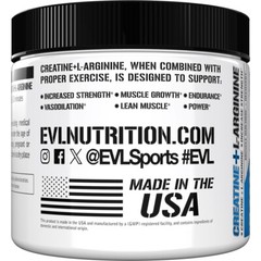 Evlution Nutrition Creatine + L-Arginine – Vascularity Support – 40 Servings
