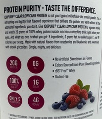 Isopure Clear Low Carb Protein Powder Mixed Berry 400 g Exp 7/28/2027-New-US