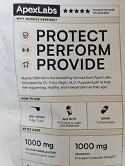 Apex Labs Muscle Defense Vanilla Protein Shake 15 Servings New Sealed! Exp 4/28