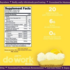 Perk Do Work BCAAs + Hydration Electrolytes Powder Lemon Tart Flavored 20 servs