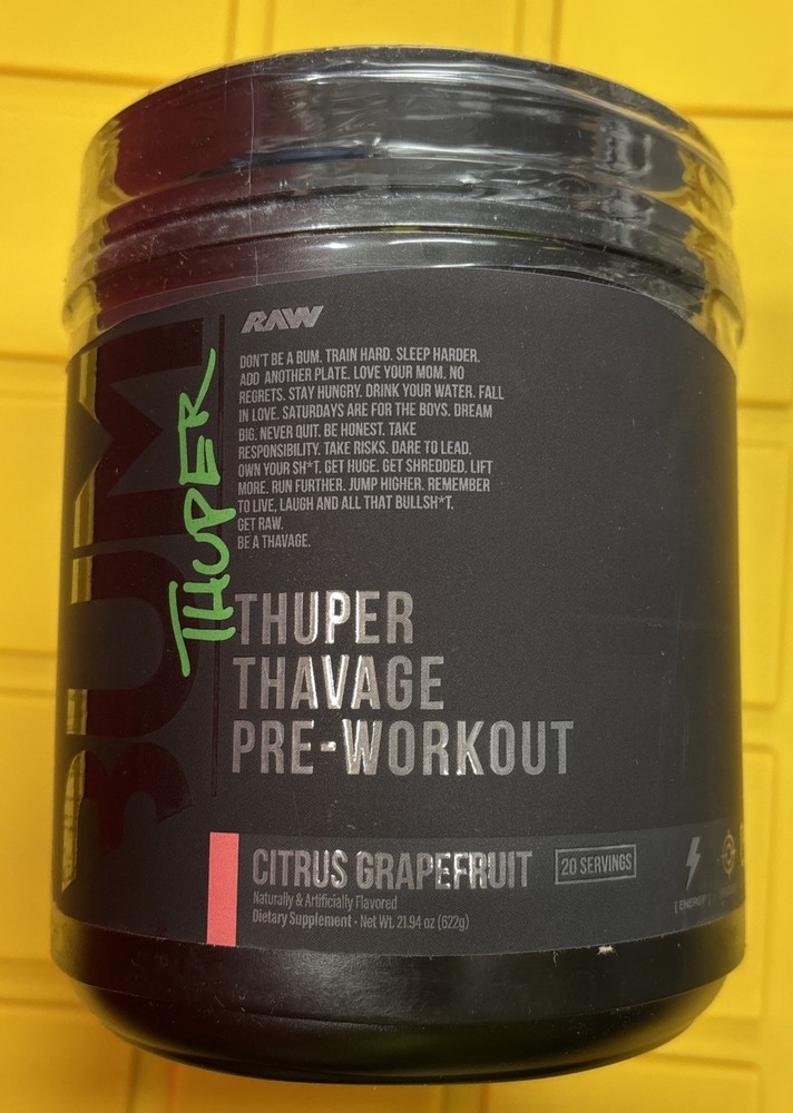 RAW NUTRITION X CBUM THUPER THAVAGE PRE-WORKOUT Citrus Grapefruit 20 Servings
