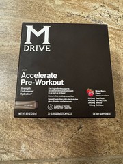 M Drive Accelerate Pre Workout Mix Berry, 30 Packs Strength Endurance Hydration