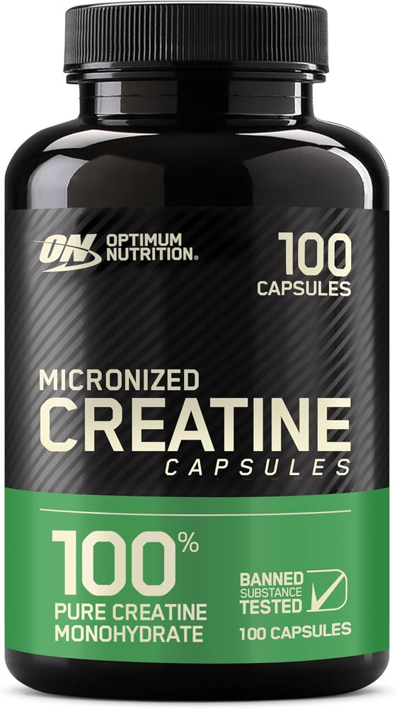Optimum Nutrition Creatine Monohydrate Capsules, 2500mg, Keto Friendly, 100 Caps