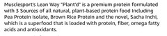 MuscleSport LEAN WAY PLANT’D PROTEIN 2lb ( 25 Servings ) Protella BEST BY 10/26