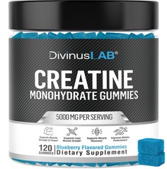 DivinusLab Creatine Monohydrate Gummies – 5G Per Serving, 120 Count