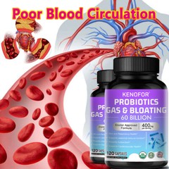 60 BILLION Prebiotic & Probiotics, Gas, Constipation & Bloating Relief