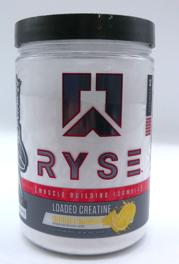 Ryse Loaded Creatine Electric Lemonade, 30 Servings, 15.3 Oz., Exp. 8/27