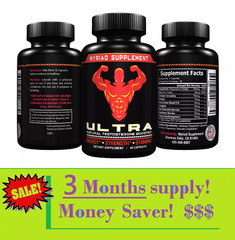 3 X Ultra Testosterone Booster 90 Caplets WEIGHT LOSS + ENERGY + ENHANCED FOCUS