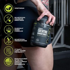 NutraBio Pure Micronized Creatine Monohydrate Powder Supplement, 500g, White