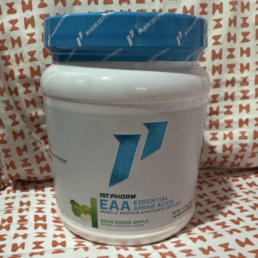 1st Phorm EAA Essential Amino Acids Powder Sour Green Apple, 60 Serv, 1.6 lb
