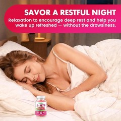 Saajoor 5-HTP 300mg Gummies with GABA+L-Theanine & Vitamin D3, Circadian Support
