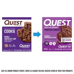 Quest Nutrition Double Chocolate Chip Protein Cookie, 15g 4 Count, brown