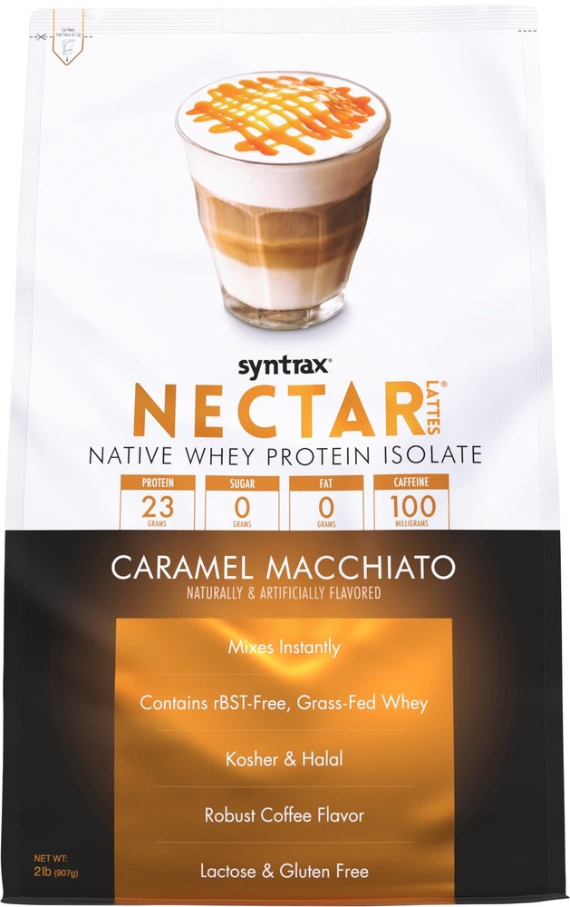 Nectar Lattes Protein Powder Coffee Flavor Grass Fed Gluten Free 2 Pound Pack