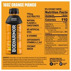 BODYARMOR Sports Drink Beverage, Orange Mango, 16 Ounce (Pack of 12)