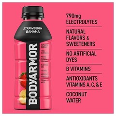 BODYARMOR Sports Drink Strawberry Banana Electrolyte Drink 16oz Bottles Pack of