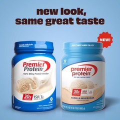 Premier Protein 100% Whey Protein Powder Vanilla Milkshake GF 23.3 oz 17 Serv