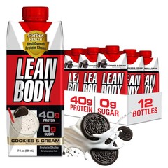 Labrada Lean Body Ready-to-Drink Cookies and Cream 17 Fl Oz (Pack of 12)