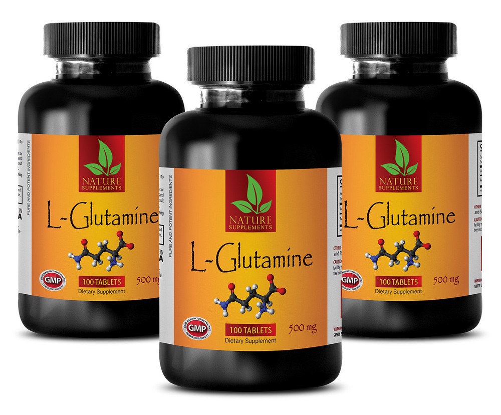 Bodybuilding Sport Supplements – L-GLUTAMINE 500mg – Improves Immunity – 3 Bot