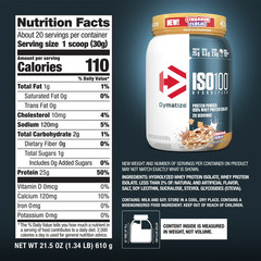 Dymatize ISO100 Hydrolyzed Whey Isolate Protein Powder Cinnamon Cereal 20 Ser