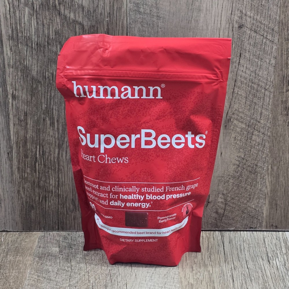 HumanN – SUPER BEETS Heart Chews, 60 Count, New & Sealed! EXP: 08/2027