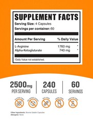 BulkSupplements L-Arginine Alpha-Ketoglutarate(AAKG) Capsules-2500mg Per Serving