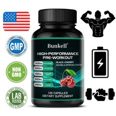 Creatine Monohydrate with Black cherry-Muscle Growth-Strength,30/60/120Capsules