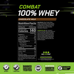 Musclepharm Combat 100% Whey Protein Powder, Chocolate Milk, Fast Recovery & Mus