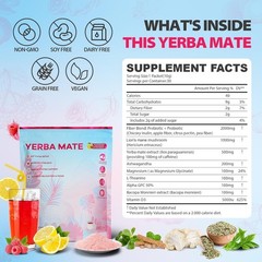 Super Yerba Mate Instant Powder, Yerba Mate with Lions Mane, Ashwagandha