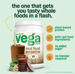 Vega, Real Food Smoothie Wildberry Bliss, 1 Each, 19 Oz