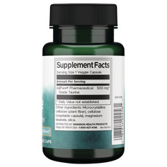Swanson Ajipure Taurine, Pharmaceutical Grade 500 mg 60 Veggie Capsules