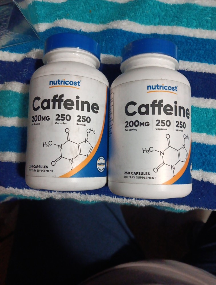 Nutricost Caffeine Pills 200mg 250 Caps Each. 2 Pack. Exp6/27. Free Ship!
