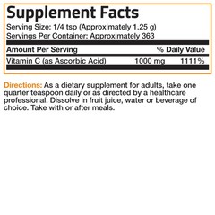 Bronson Vitamin C Powder Pure Ascorbic Acid Soluble Fine 16 Ounce (Pack of 1)